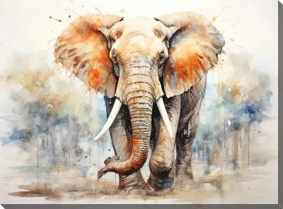 Картина маслом Слон №140