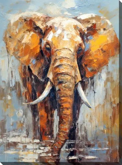 Картина маслом Слон №144
