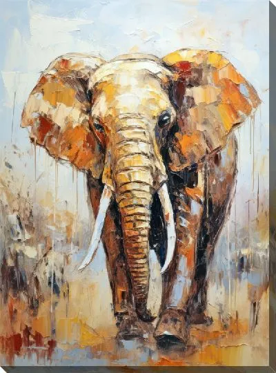 Картина маслом Слон №145