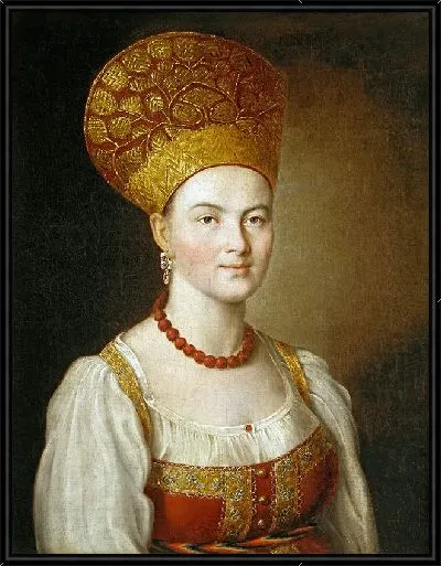 Картина Портрет неизвестной крестьянки в русском костюме