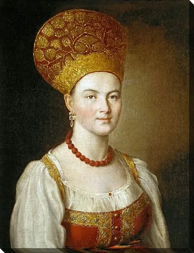 Картина Портрет неизвестной крестьянки в русском костюме