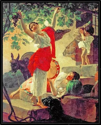 Картина Девушка, собирающая виноград в окрестностях Неаполя