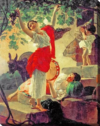 Картина Девушка, собирающая виноград в окрестностях Неаполя