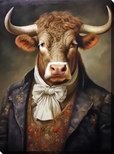 Постер Бык в одежде