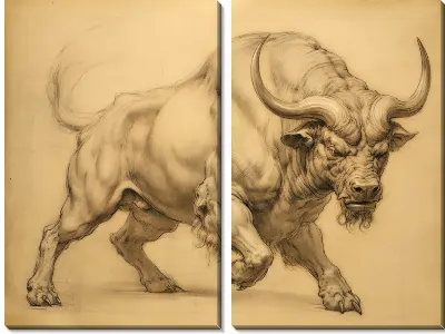 Модульная картина Бык №73