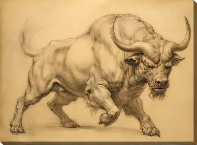 Картина маслом Бык №73