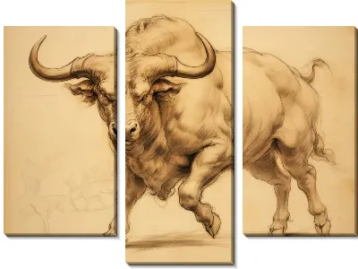 Модульная картина Бык №77