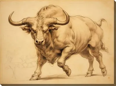 Картина маслом Бык №77