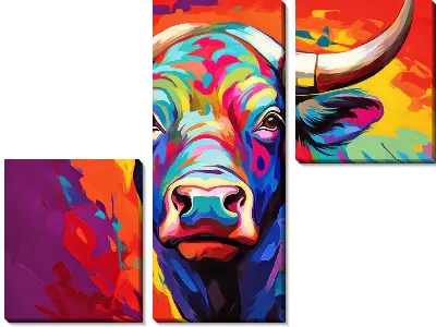 Модульная картина Бык №100