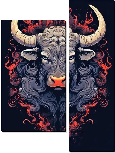 Модульная картина Бык №104