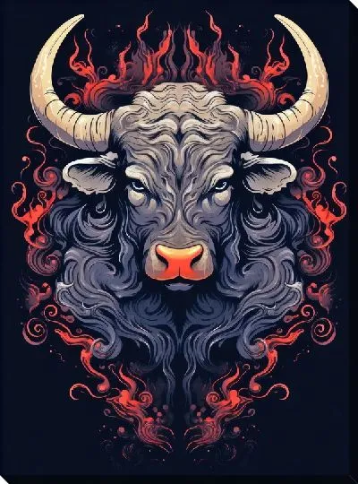 Картина маслом Бык №104