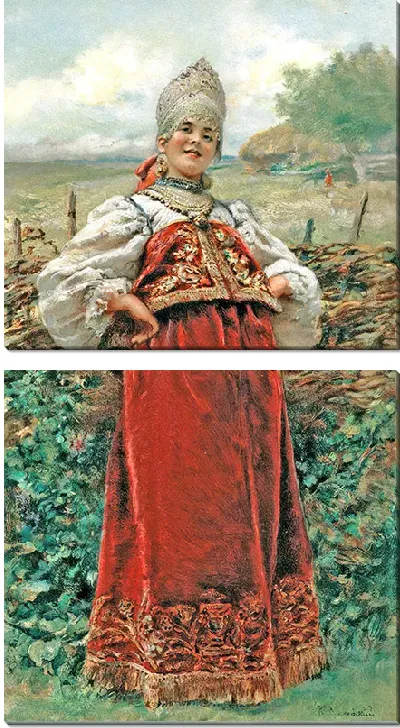 Картина У околицы