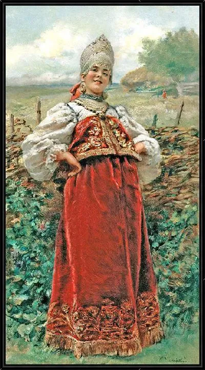Картина У околицы