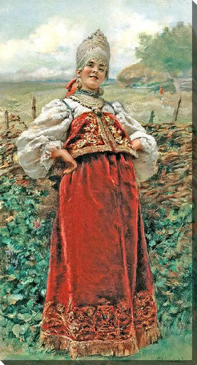 Картина У околицы