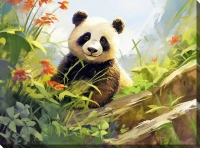 Картина маслом Панда №13