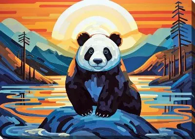 Картина маслом Панда №34