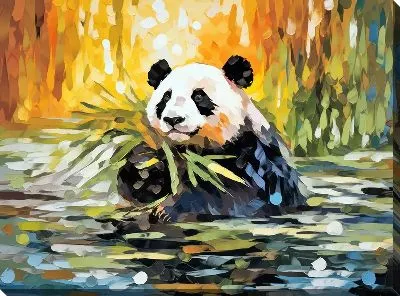 Картина маслом Панда №42