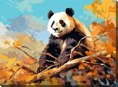 Картина маслом Панда №44