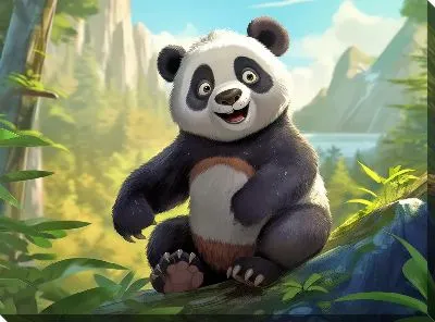 Картина маслом Панда №89