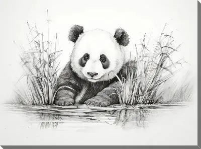 Картина маслом Панда №100
