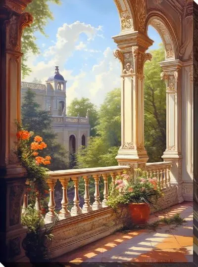 Картина маслом Балкон №3