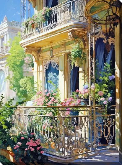Картина маслом Балкон №17