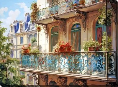 Картина маслом Балкон №20