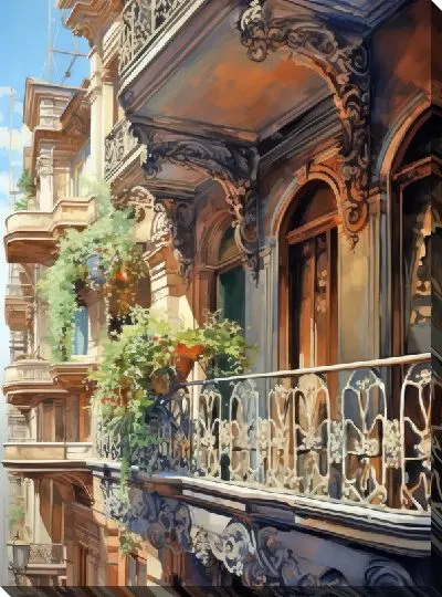 Картина маслом Балкон №24
