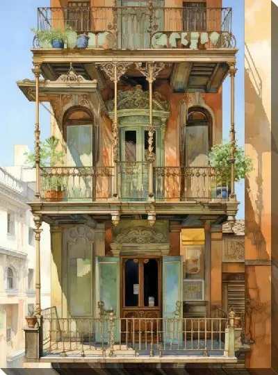 Картина маслом Балкон №25