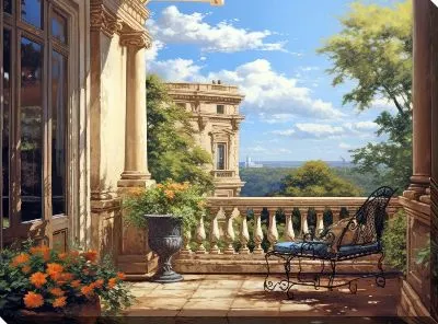 Картина маслом Балкон №32