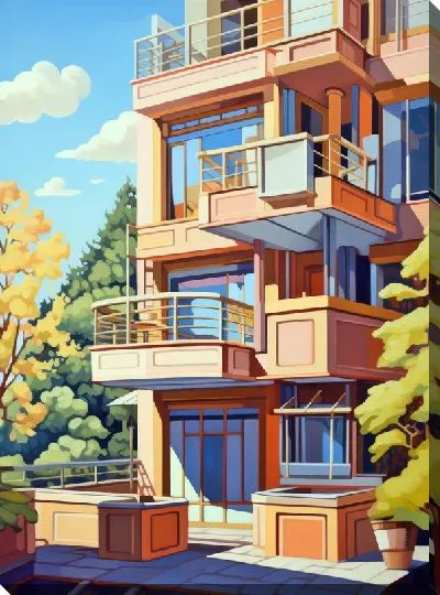 Картина маслом Балкон №36