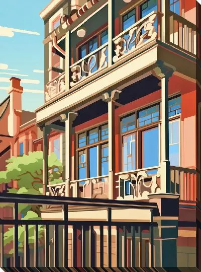 Картина маслом Балкон №45