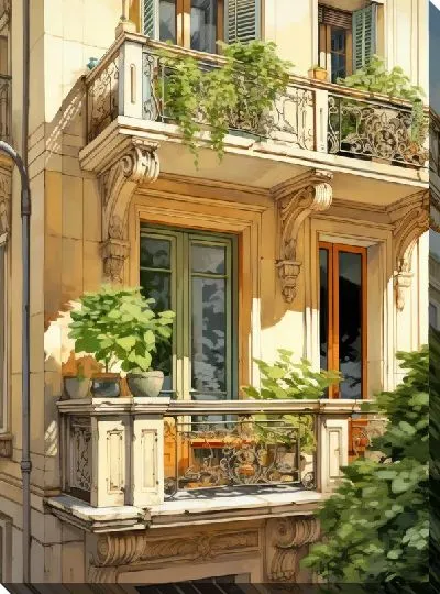 Картина маслом Балкон №50