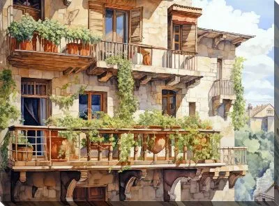Картина маслом Балкон №51