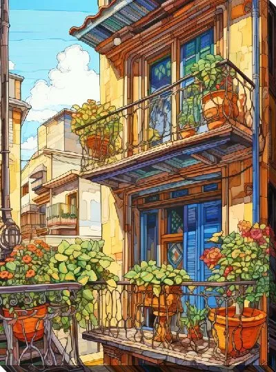 Картина маслом Балкон №72