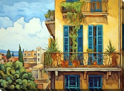 Картина маслом Балкон №73