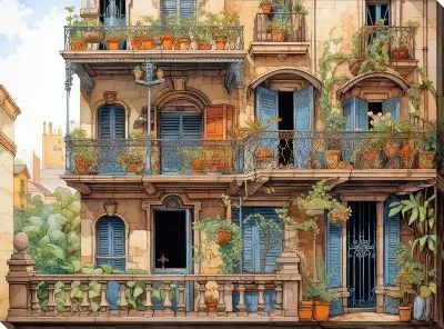 Картина маслом Балкон №74