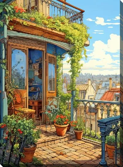 Картина маслом Балкон №77