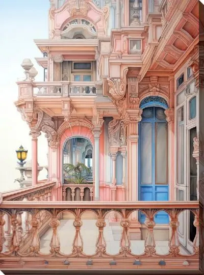 Картина маслом Балкон №80