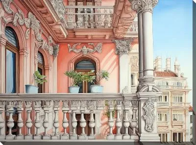 Картина маслом Балкон №81