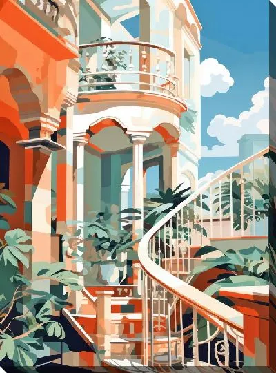 Картина маслом Балкон №91