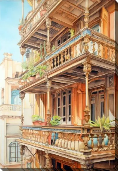 Картина маслом Балкон №92
