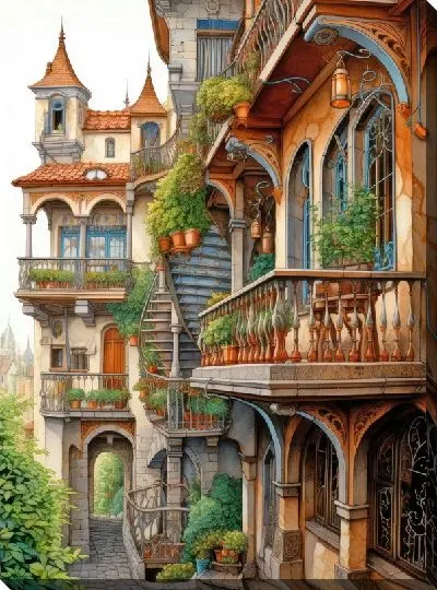 Картина маслом Балкон №96