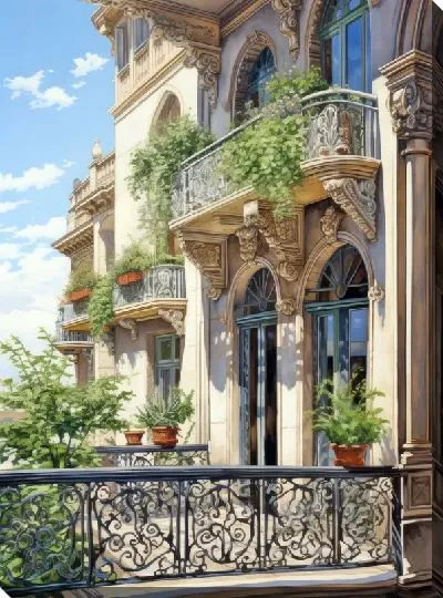 Картина маслом Балкон №102