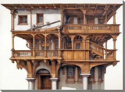 Картина маслом Балкон №103