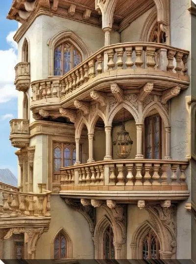 Картина маслом Балкон №105