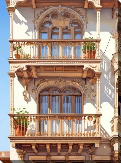 Картина маслом Балкон №106