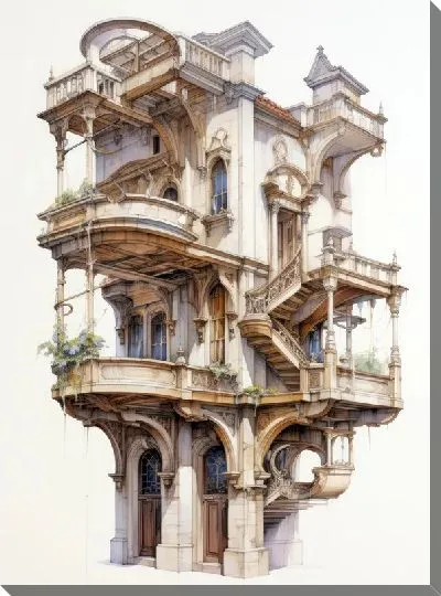 Картина маслом Балкон №108