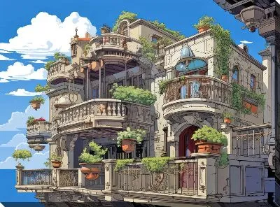 Картина маслом Балкон №109