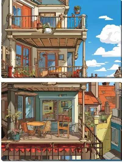 Модульная картина Балкон №111